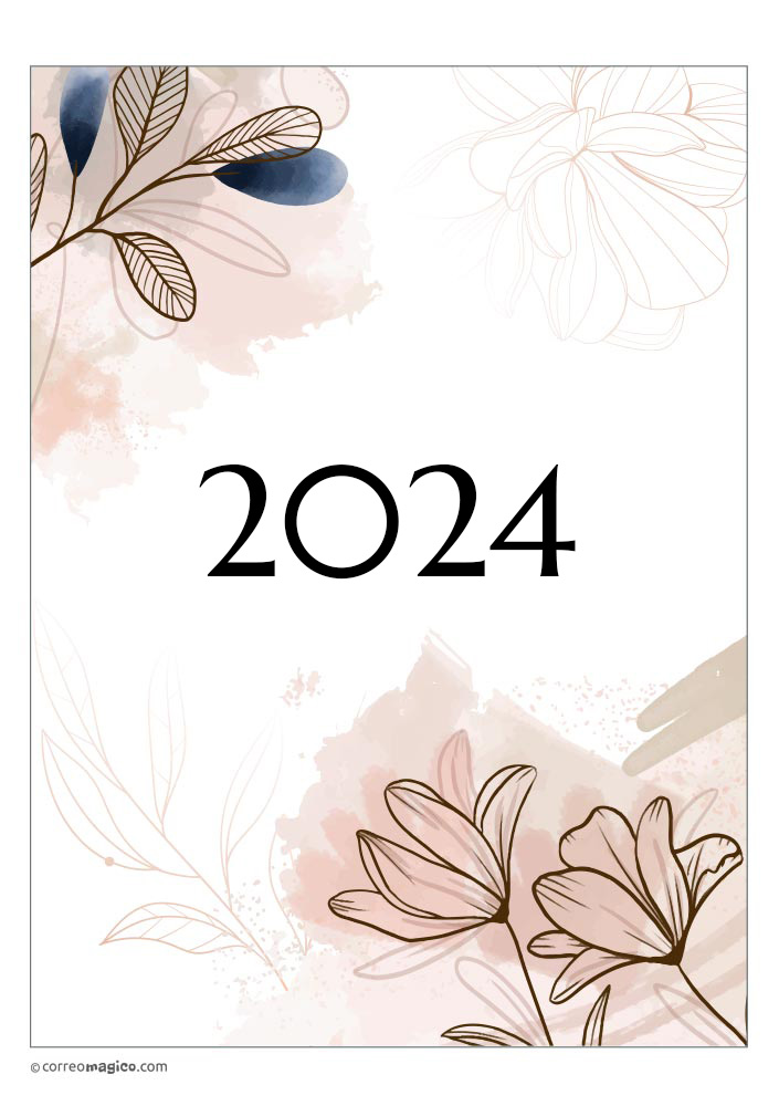 Calendario 2024 Flores Portada Calendario Mensual De Cualquier