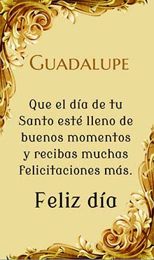 Imagenes para whatsapp del Día de tu Santo. Virgen de Guadalupe -