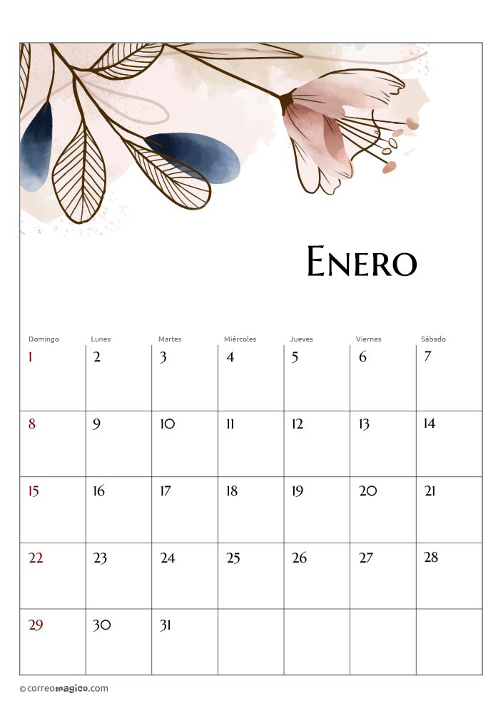 2022 calendar to personalize and print or share - Enero - Calendario ...